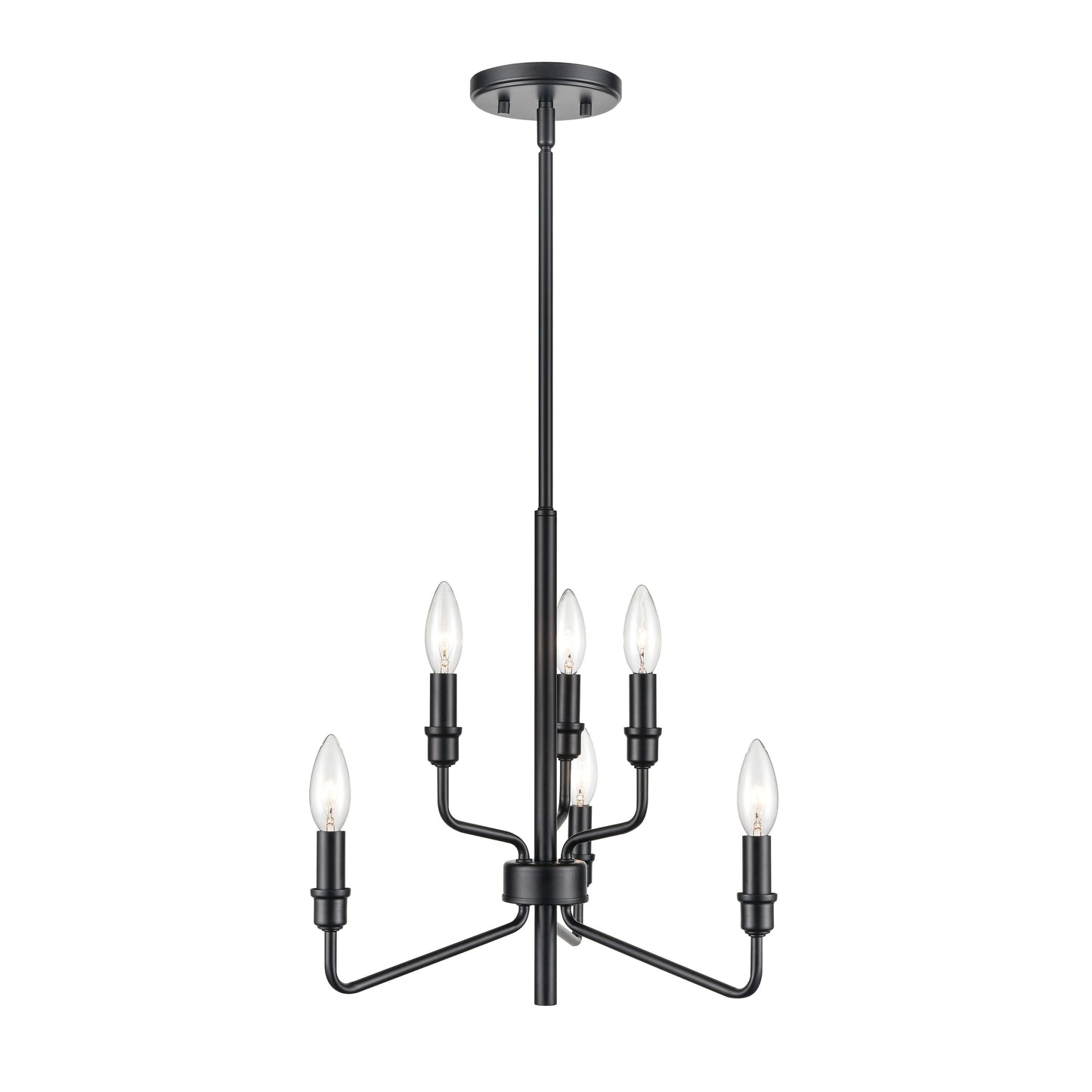 ELK SHOWROOM 81518/3+3 Saginaw 18'' Wide 6-Light Chandelier - Matte Black