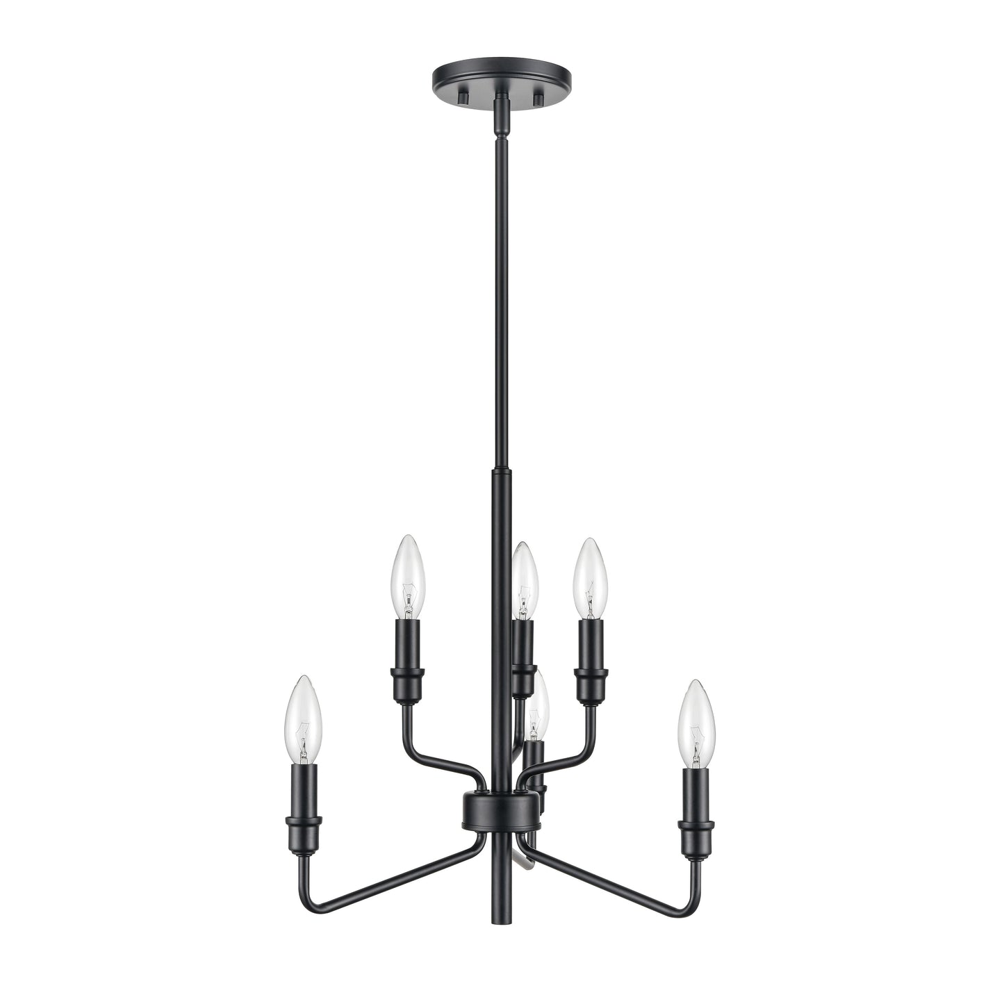 ELK SHOWROOM 81518/3+3 Saginaw 18'' Wide 6-Light Chandelier - Matte Black