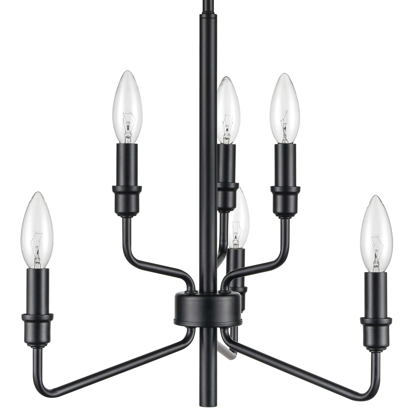 ELK SHOWROOM 81518/3+3 Saginaw 18'' Wide 6-Light Chandelier - Matte Black