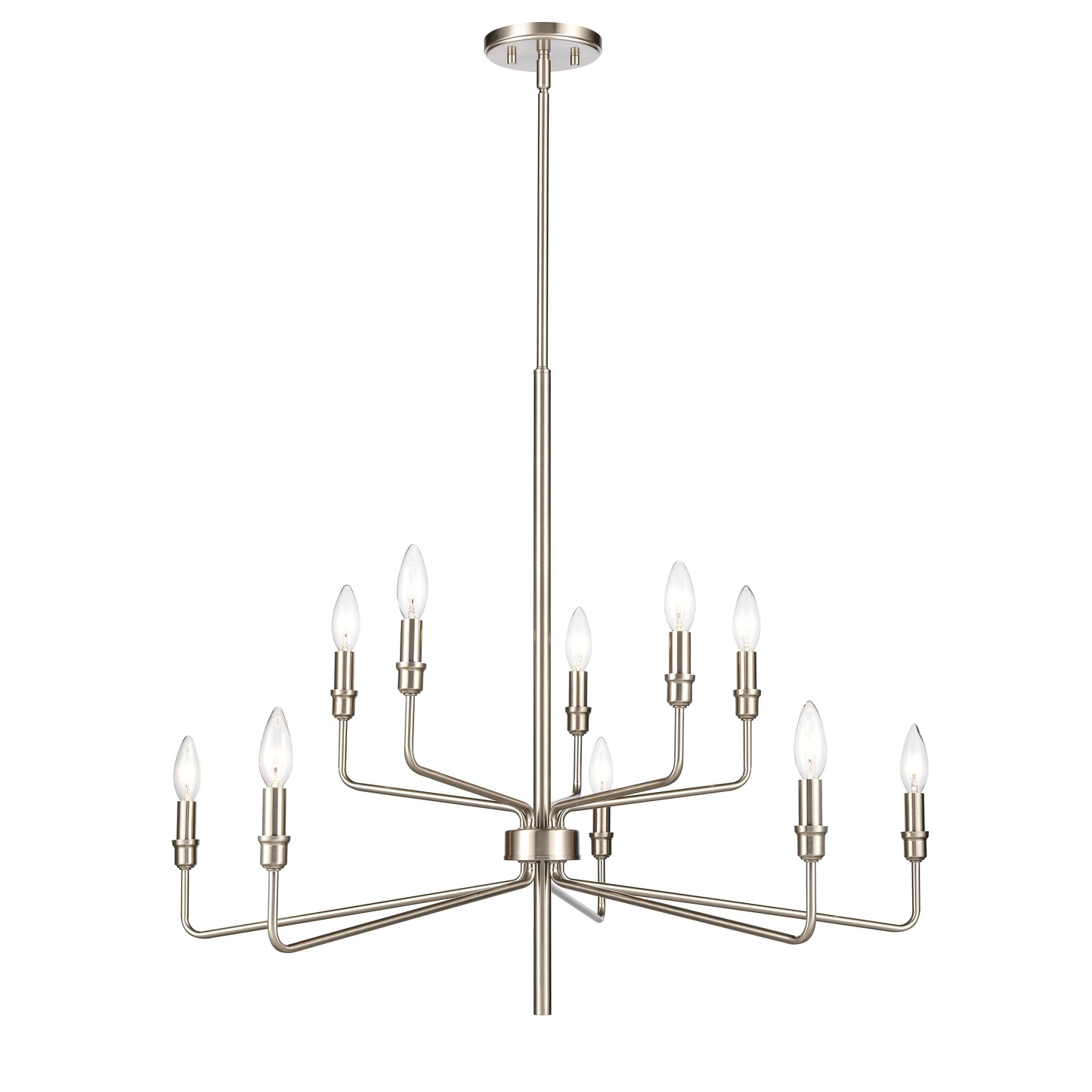 ELK SHOWROOM 81529/5+5 Saginaw 34'' Wide 10-Light Chandelier - Satin Nickel