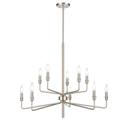 ELK SHOWROOM 81529/5+5 Saginaw 34'' Wide 10-Light Chandelier - Satin Nickel