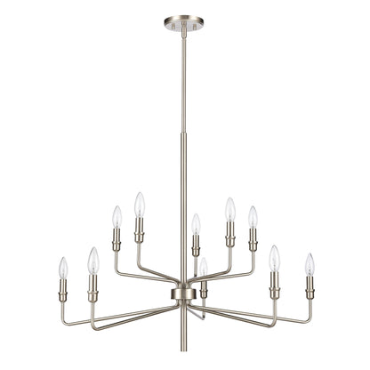 ELK SHOWROOM 81529/5+5 Saginaw 34'' Wide 10-Light Chandelier - Satin Nickel