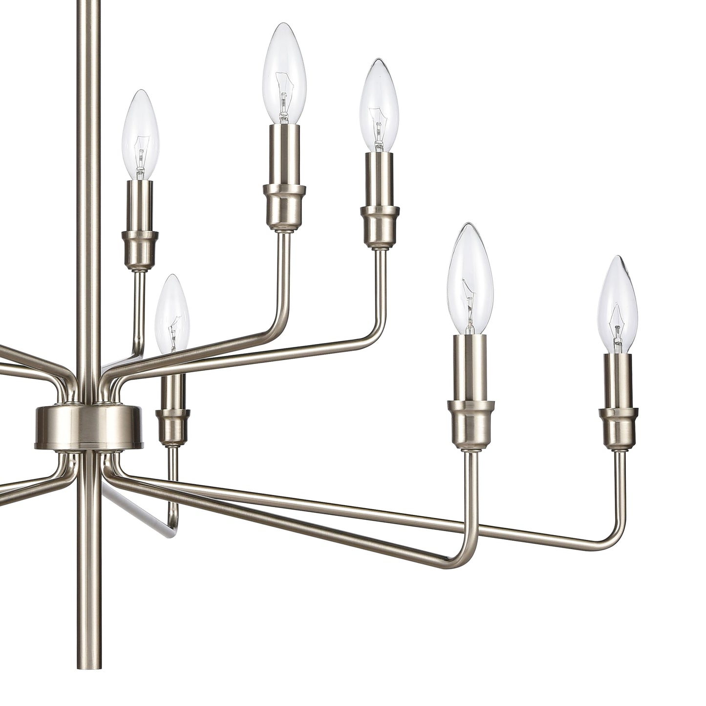 ELK SHOWROOM 81529/5+5 Saginaw 34'' Wide 10-Light Chandelier - Satin Nickel