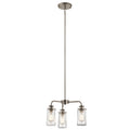 KICHLER 43057CLP Braelyn 11.25" 3 Light Mini Convertible Chandelier Or Semi Flush With Clear Seeded Glass Classic Pewter
