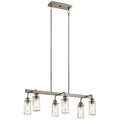 KICHLER 43059CLP Braelyn 11.25" 6 Light Linear Chandelier With Clear Seeded Glass Classic Pewter