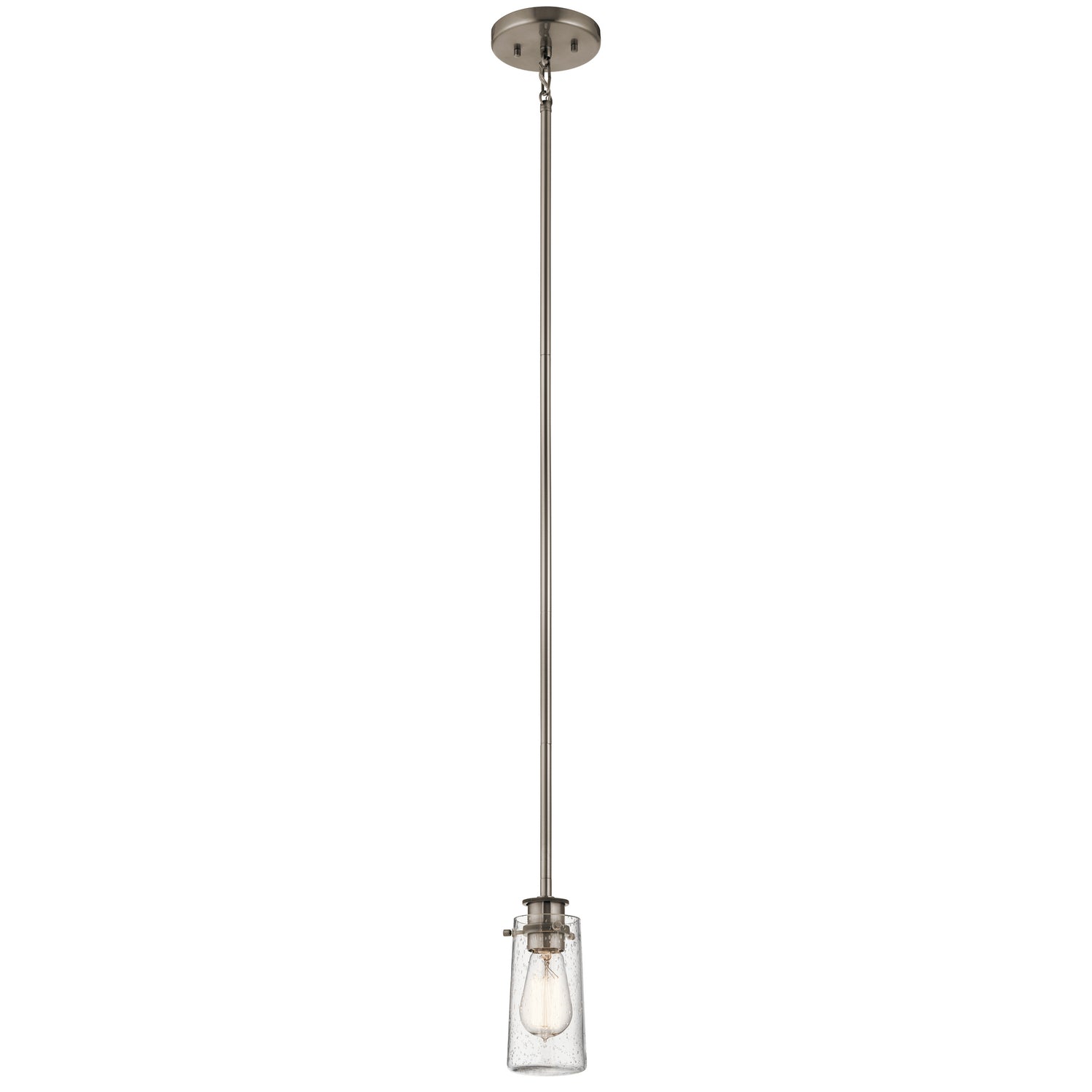 KICHLER 43060CLP Braelyn 8.5" 1 Light Mini Pendant With Clear Seeded Glass Classic Pewter