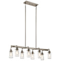 KICHLER 43457CLP Braelyn 11.25" 8 Light Linear Chandelier With Clear Seeded Glass Classic Pewter