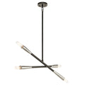 KICHLER 43794BK Branches 4 Light Chandelier Black