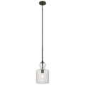 KICHLER 43954OZ Riviera 13.75" 1 Light Pendant With Clear Ribbed Glass In Olde Bronze