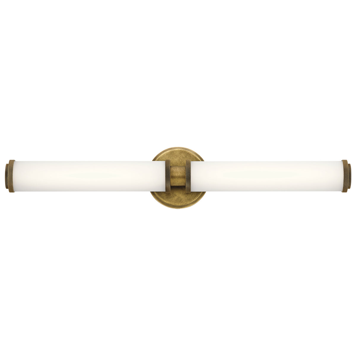 KICHLER 45685NBRLED Indeco 27" Led Linear Vanity Light With Satin Etched White Glass In Natural Brass