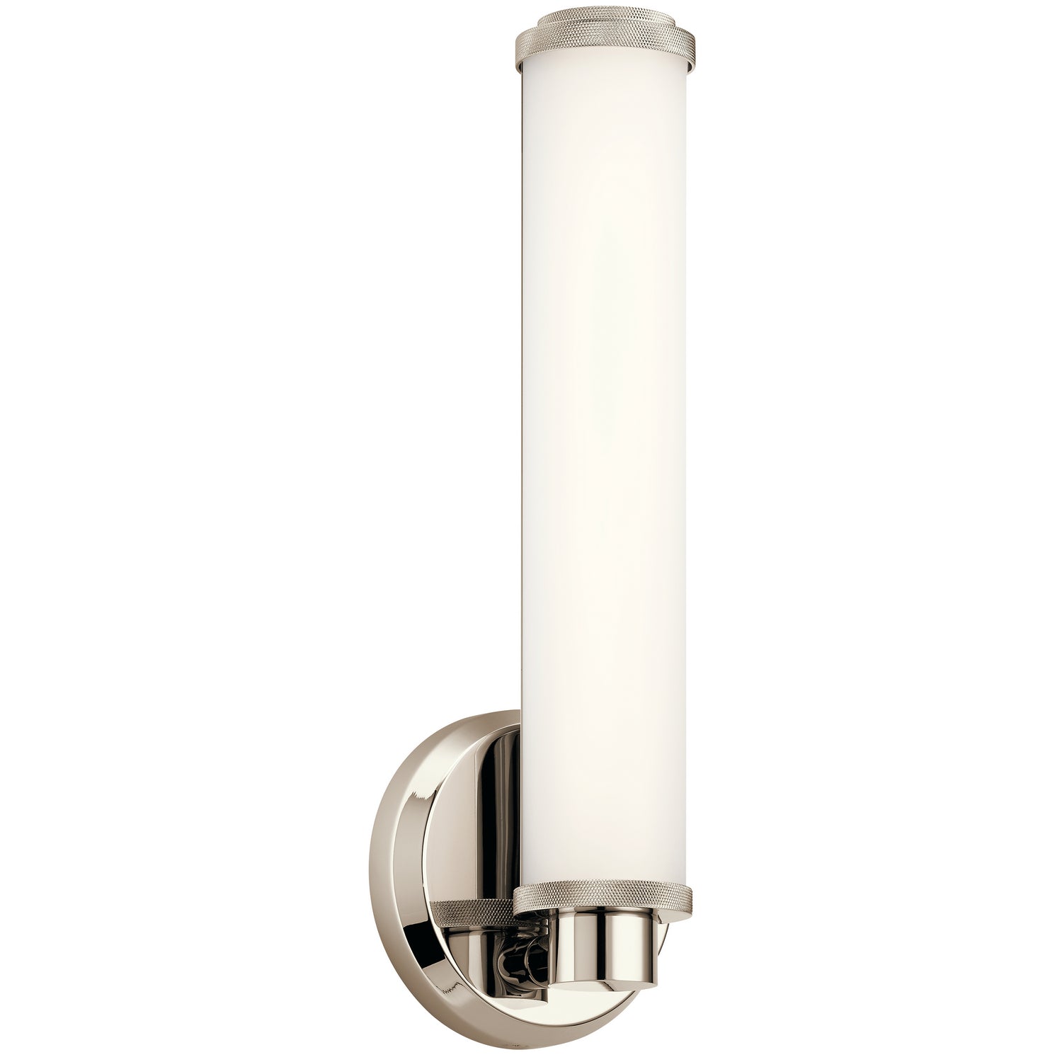 KICHLER 45686PNLED Indeco 14.5" Led Linear Vanity Light With Satin Etched White Glass In Polished Nickel