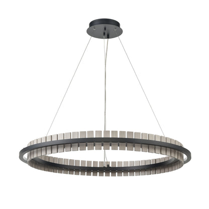 ELK SHOWROOM 81725/LED Hugo 36'' Wide Integrated LED Pendant - Matte Black with Sunbleached Oak