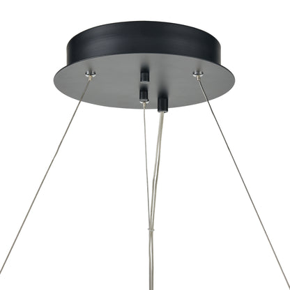 ELK SHOWROOM 81725/LED Hugo 36'' Wide Integrated LED Pendant - Matte Black with Sunbleached Oak