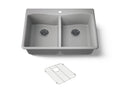KOHLER K-8185-1-CM4 Kennon 33" Top-/Undermount Double-Bowl Kitchen Sink - Matte Grey