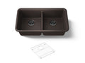 KOHLER K-8199-CM2 Cairn 33-1/2" Undermount Double-Bowl Kitchen Sink - Matte Brown