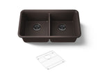 KOHLER K-8199-CM2 Cairn 33-1/2" Undermount Double-Bowl Kitchen Sink - Matte Brown