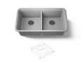 KOHLER K-8199-CM4 Cairn 33-1/2" Undermount Double-Bowl Kitchen Sink - Matte Grey