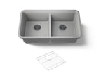 KOHLER K-8199-CM4 Cairn 33-1/2" Undermount Double-Bowl Kitchen Sink - Matte Grey