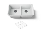KOHLER K-8199-CM6 Cairn 33-1/2" Undermount Double-Bowl Kitchen Sink - Matte White