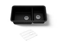 KOHLER K-8204-CM1 Cairn 33-1/2" Undermount Double-Bowl Kitchen Sink - Matte Black