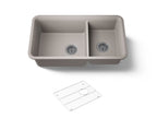 KOHLER K-8204-CM3 Cairn 33-1/2" Undermount Double-Bowl Kitchen Sink - Matte Taupe