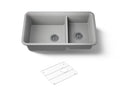 KOHLER K-8204-CM4 Cairn 33-1/2" Undermount Double-Bowl Kitchen Sink - Matte Grey