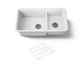 KOHLER K-8204-CM6 Cairn 33-1/2" Undermount Double-Bowl Kitchen Sink - Matte White