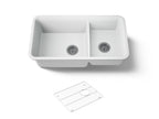 KOHLER K-8204-CM6 Cairn 33-1/2" Undermount Double-Bowl Kitchen Sink - Matte White
