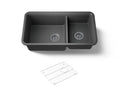 KOHLER K-8204-CM7 Cairn 33-1/2" Undermount Double-Bowl Kitchen Sink - Matte Graphite