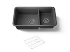 KOHLER K-8204-CM7 Cairn 33-1/2" Undermount Double-Bowl Kitchen Sink - Matte Graphite