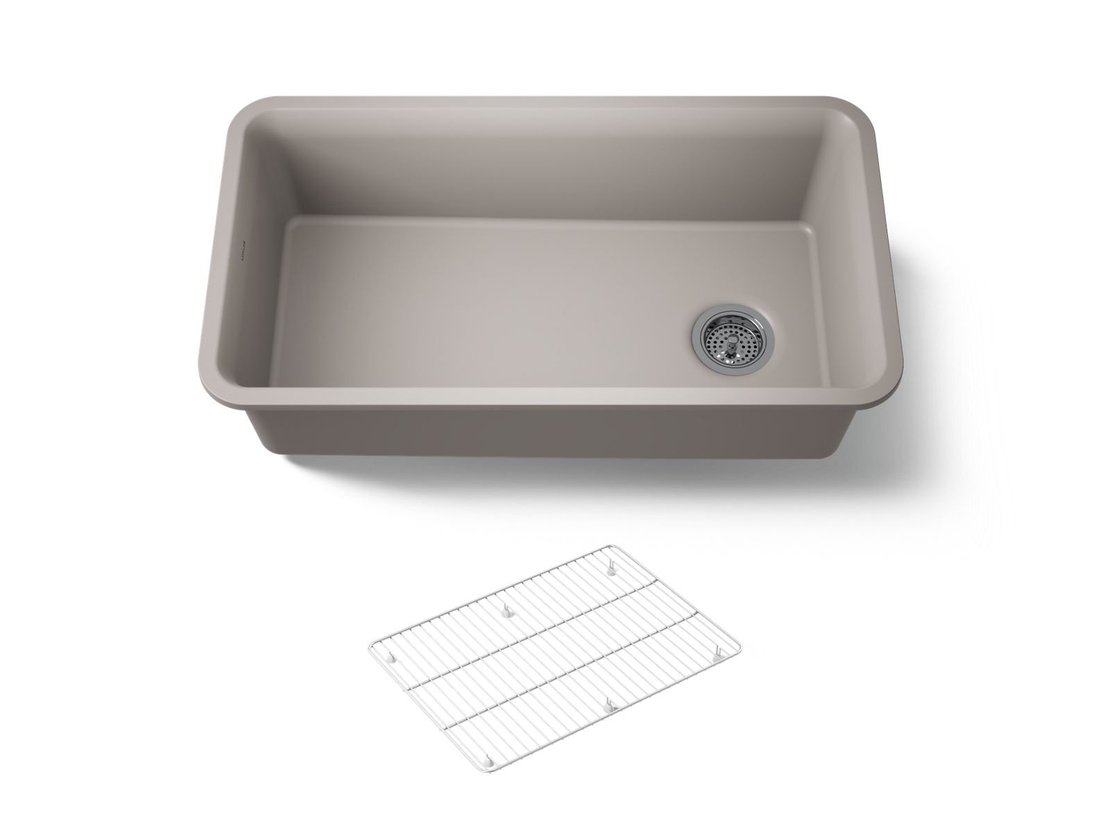 KOHLER K-8206-CM3 Cairn 33-1/2" Undermount Single-Bowl Kitchen Sink - Matte Taupe