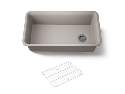 KOHLER K-8206-CM3 Cairn 33-1/2" undermount single-bowl kitchen sink - Matte Taupe