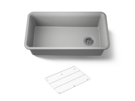KOHLER K-8206-CM4 Cairn 33-1/2" undermount single-bowl kitchen sink - Matte Grey