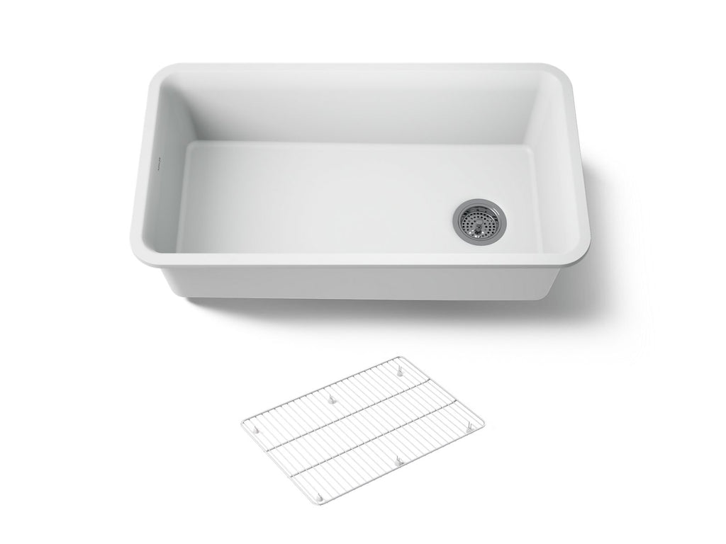 KOHLER K-8206-CM6 Cairn 33-1/2" Undermount Single-Bowl Kitchen Sink - Matte White