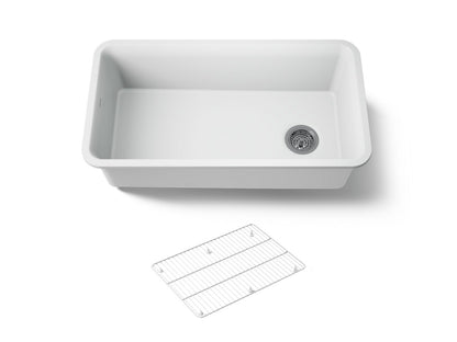 KOHLER K-8206-CM6 Cairn 33-1/2" undermount single-bowl kitchen sink - Matte White