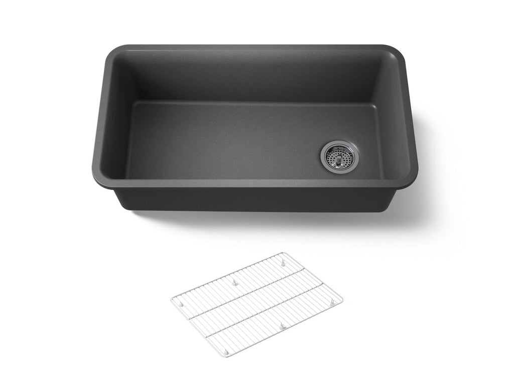 KOHLER K-8206-CM7 Cairn 33-1/2" Undermount Single-Bowl Kitchen Sink - Matte Graphite