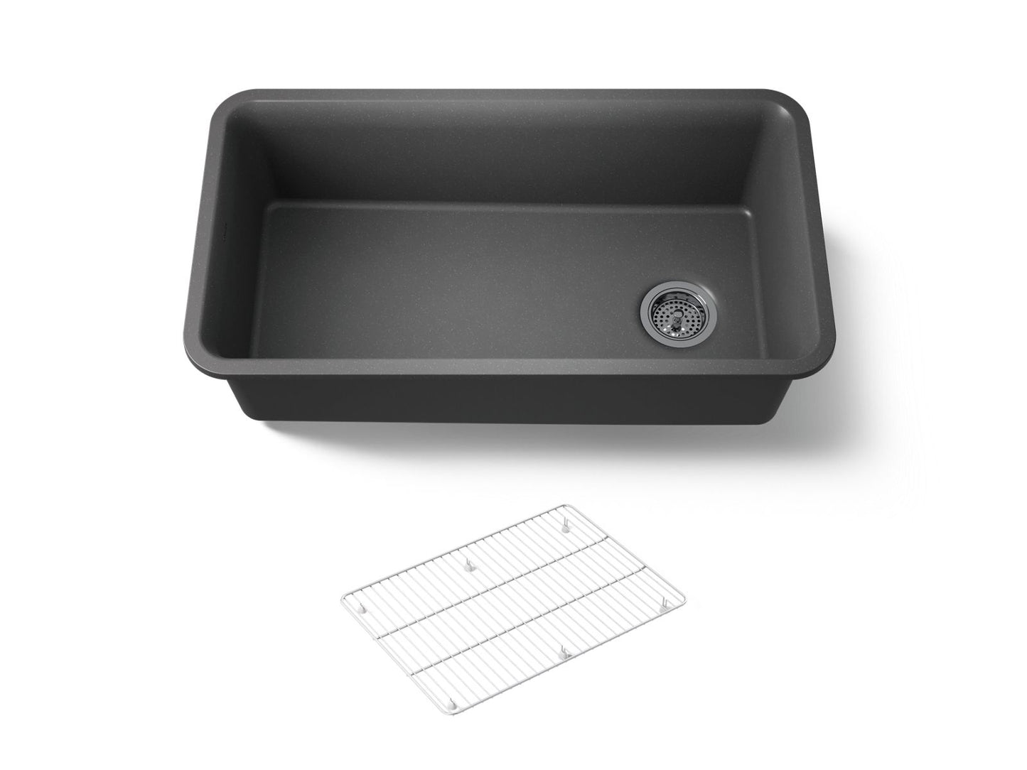 KOHLER K-8206-CM7 Cairn 33-1/2" undermount single-bowl kitchen sink - Matte Graphite
