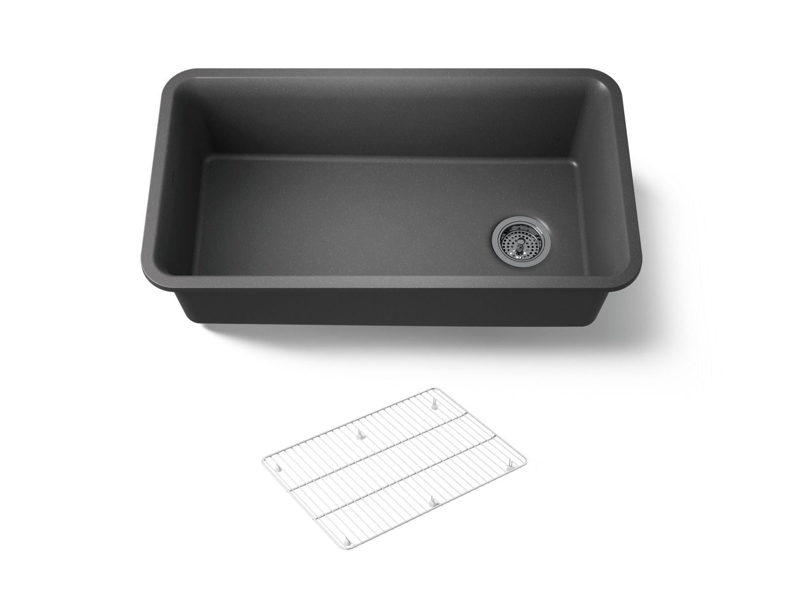 KOHLER K-8206-CM7 Cairn 33-1/2" Undermount Single-Bowl Kitchen Sink - Matte Graphite