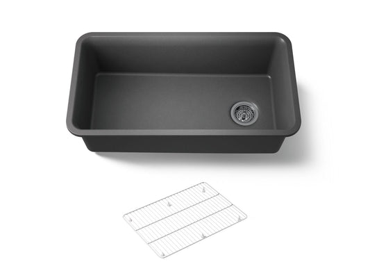 KOHLER K-8206-CM7 Cairn 33-1/2" undermount single-bowl kitchen sink - Matte Graphite