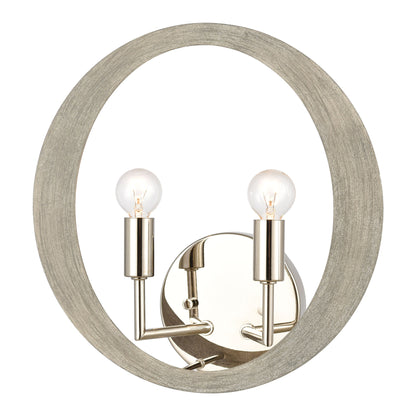 ELK SHOWROOM 82064/2 Retro Rings 12'' High 2-Light Sconce - Sandy Beechwood