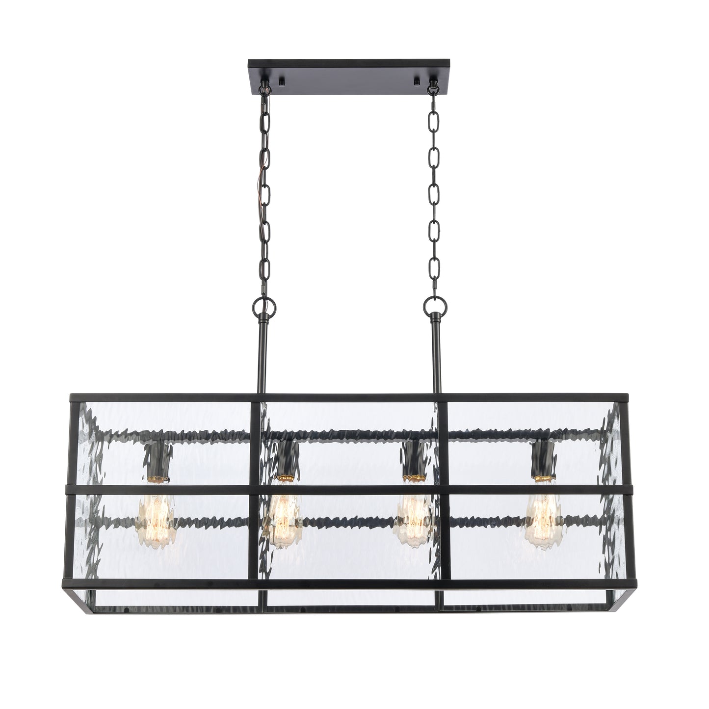 ELK SHOWROOM 82077/4 Solace 34'' Wide 4-Light Linear Chandelier - Matte Black