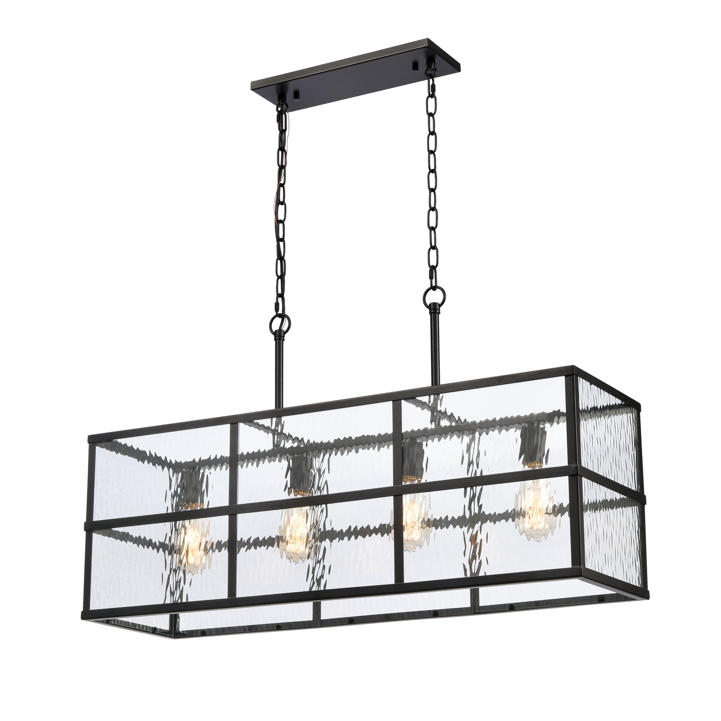 ELK SHOWROOM 82077/4 Solace 34'' Wide 4-Light Linear Chandelier - Matte Black