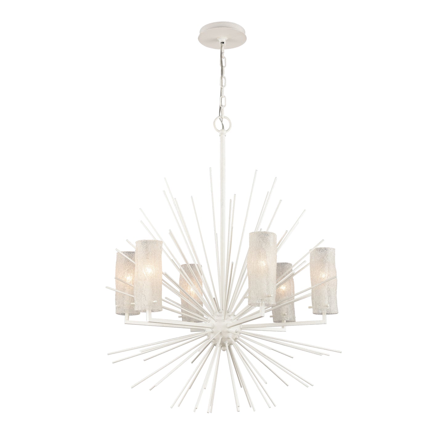 ELK SHOWROOM 82087/6 Sea Urchin 27'' Wide 6-Light Chandelier - White Coral