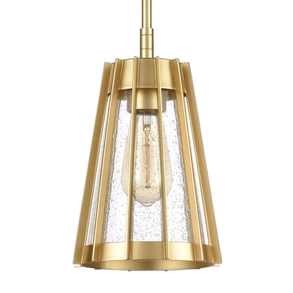 ELK SHOWROOM 82104/1 Open Louvers 6.75'' Wide 1-Light Mini Pendant - Champagne Gold