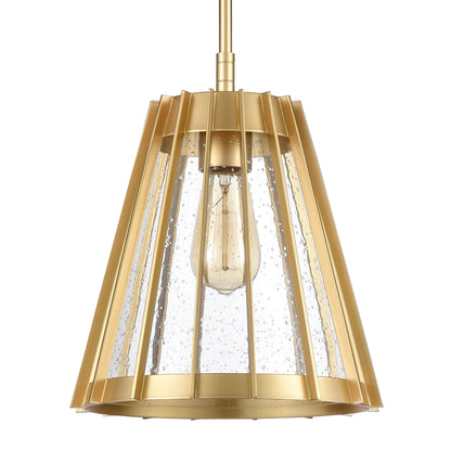 ELK SHOWROOM 82105/1 Open Louvers 10'' Wide 1-Light Pendant - Champagne Gold