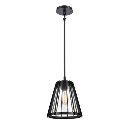 ELK SHOWROOM 82115/1 Open Louvers 10'' Wide 1-Light Pendant - Matte Black