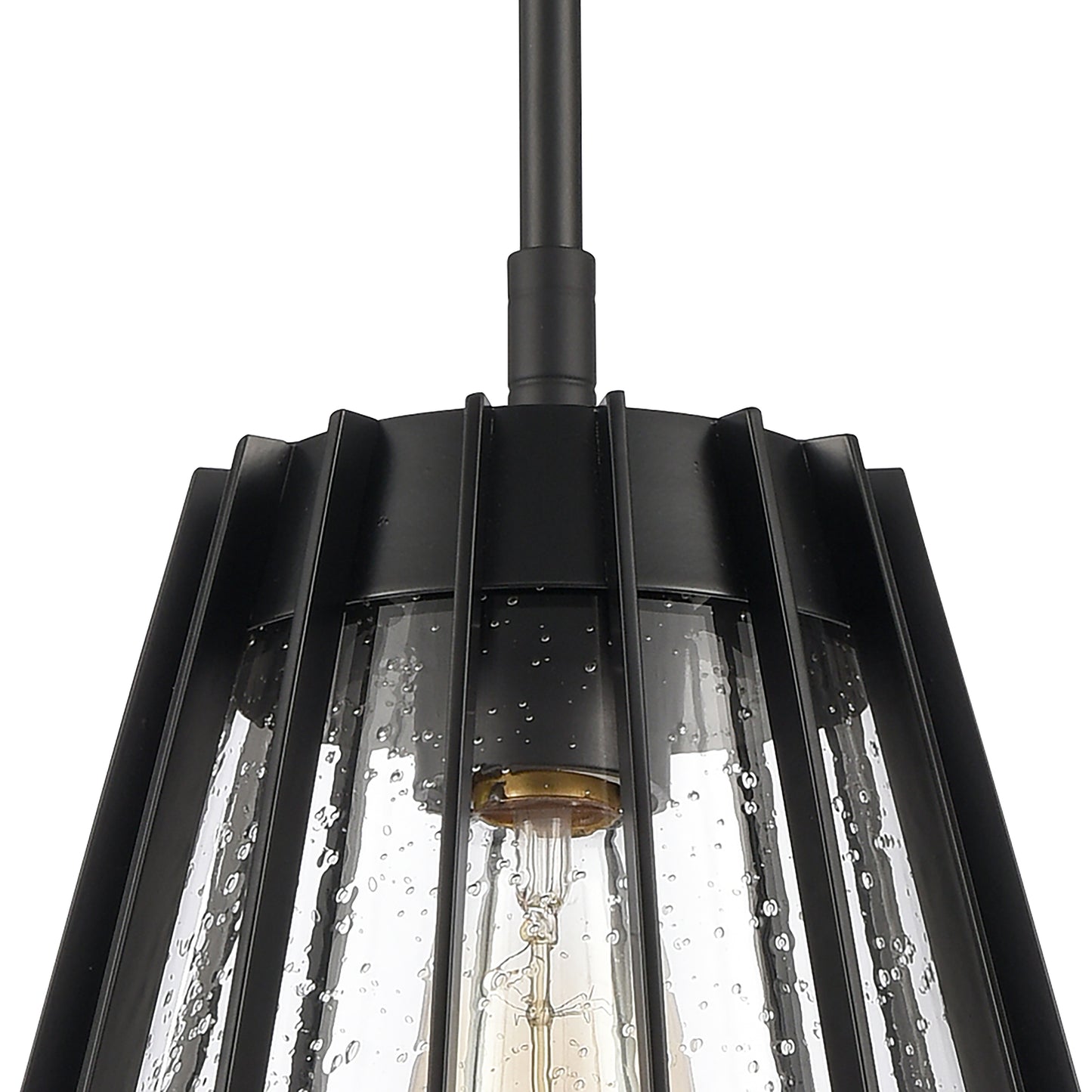 ELK SHOWROOM 82115/1 Open Louvers 10'' Wide 1-Light Pendant - Matte Black