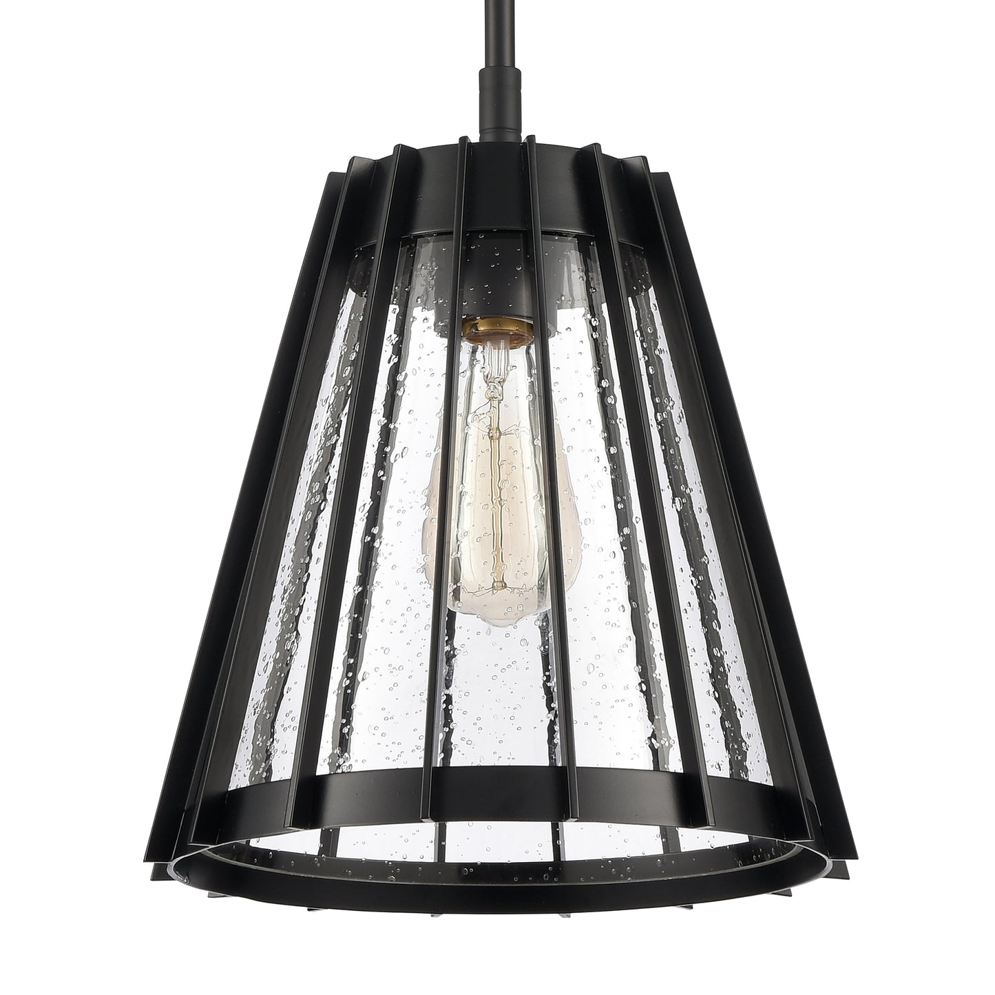 ELK SHOWROOM 82115/1 Open Louvers 10'' Wide 1-Light Pendant - Matte Black