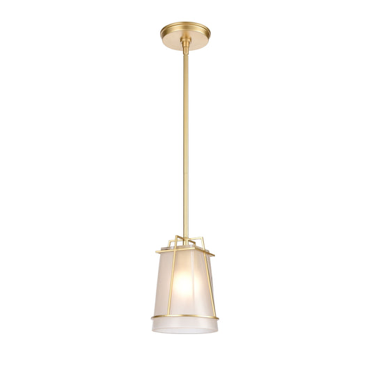 ELK SHOWROOM 82125/1 Square To Round 6'' Wide 1-Light Mini Pendant - Champagne Gold