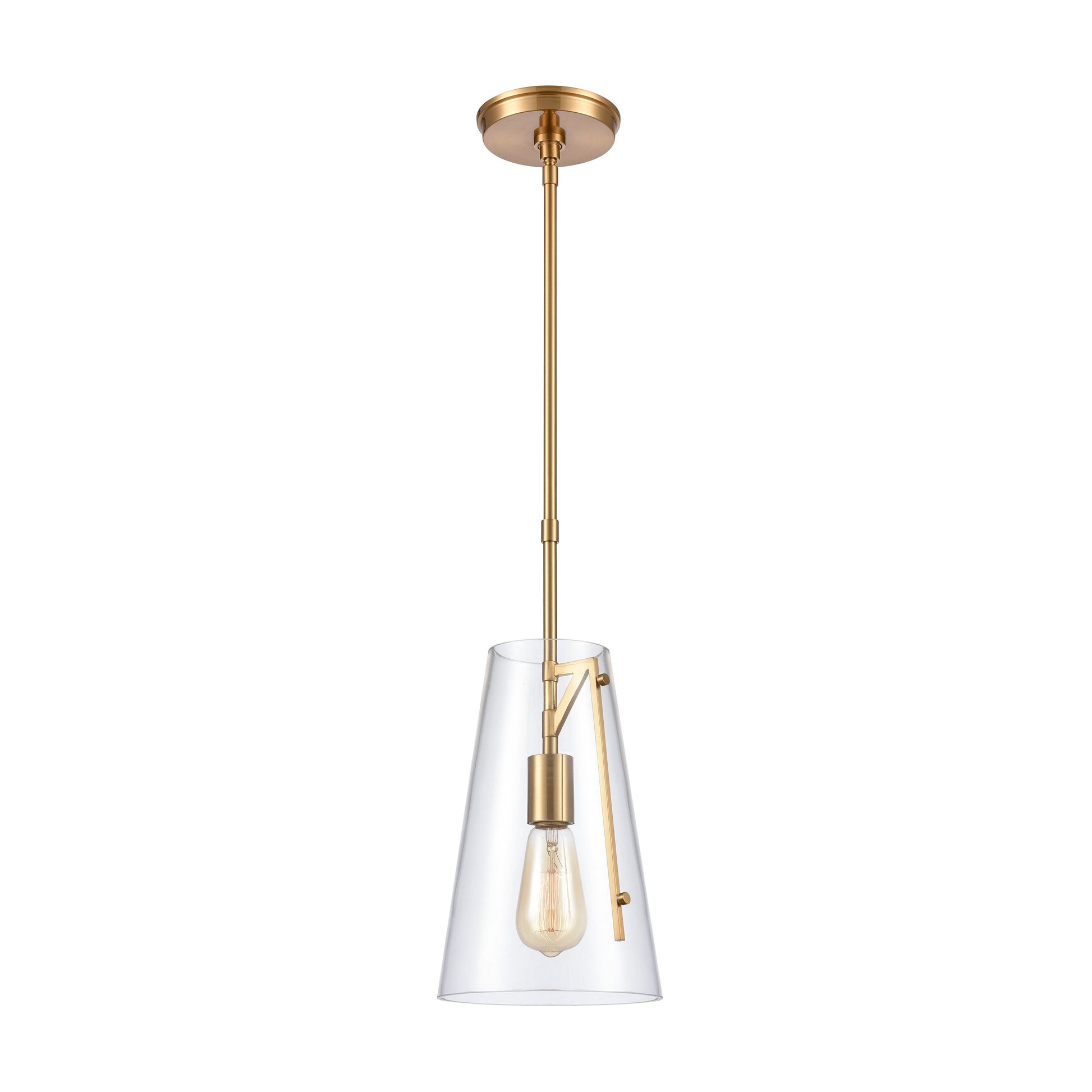 ELK SHOWROOM 82145/1 Trustle 7'' Wide 1-Light Mini Pendant - Satin Brass